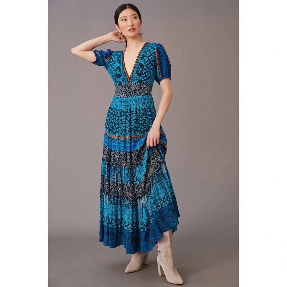 Anthropologie Bhanuni by Jyoti Embroidered Maxi Dress